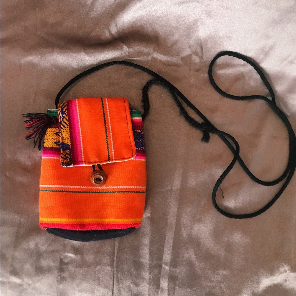 Small Orange Tribal Print Bag